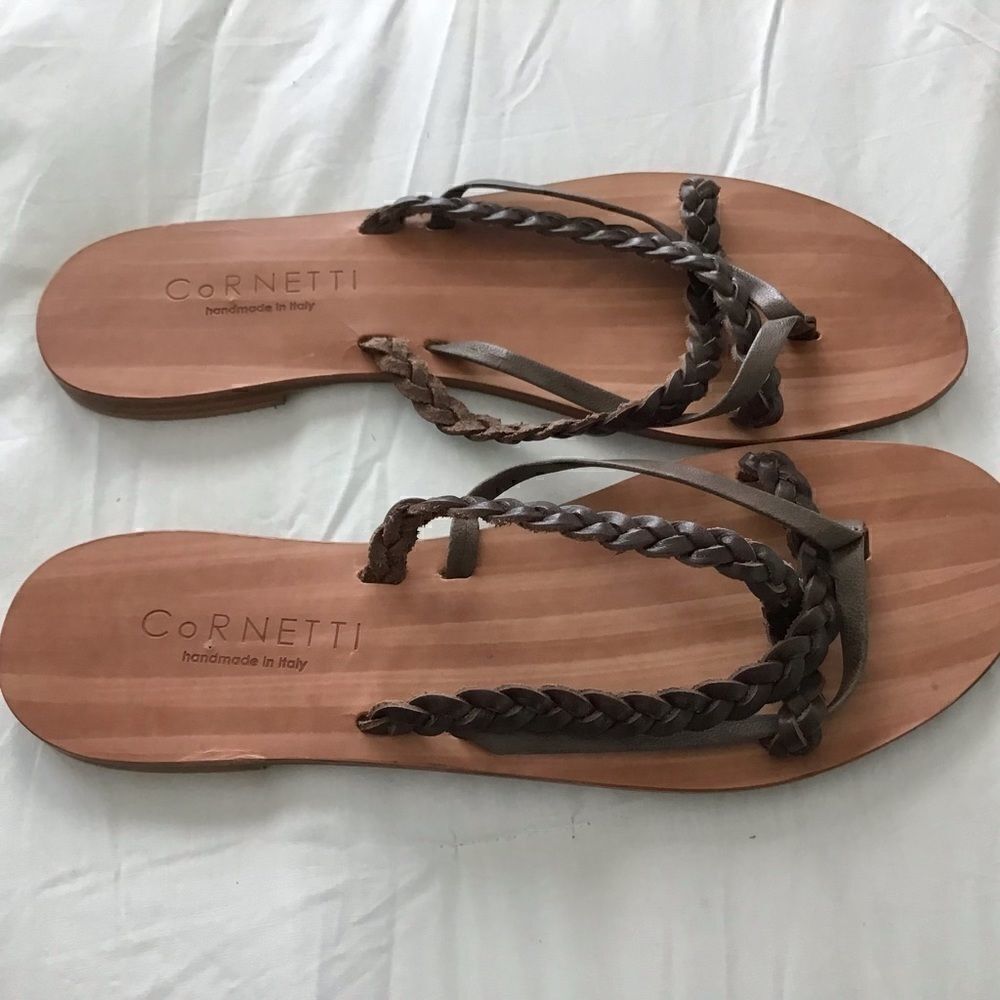 CoRNETTI Leather Braided Sandal - Picture 4 of 8